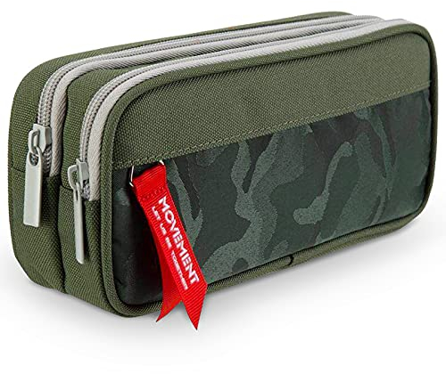 Cooyou Federmäppchen Junge, Große Kapazität Mäppchen Jungen Mädchen, Federtasche Etui Stifte 2 Fach für Schule & Büro, Grün