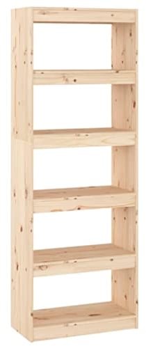 vidaXL Bücherregal Raumteiler Standregal Aktenregal Wandregal Büroregal Raumtrenner Holzregal Regal Aufbewahrung 60x30x167,5cm Massivholz Kiefer