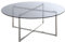HAKU Möbel Table Basse Acier INOX, Gris, INOX, Verre trempé 8 mm - Dim.: H 45 cm x Ø 100 cm, Style: Art Deco