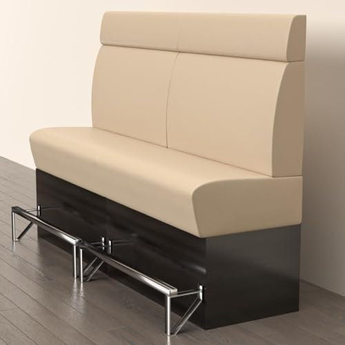 GGMMÖBEL Denver | Gastro Hochbank | B:H 180 x 158 cm | Creme | Glatt | Kunstleder | Sitzhöhe: 78cm