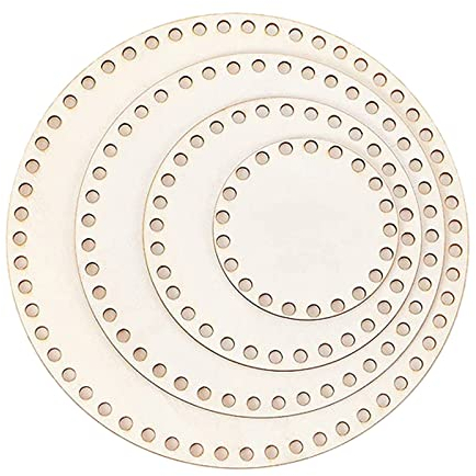 4 Größen Naturholzkorbboden Holzboden zum Häkeln Runder Blanker Häkelkorb Kreis Selfmade Korbboden für DIY Basket Weaving Korbflechten Craft Making Home Decoration, Rauchig, 10/15/20/25cm