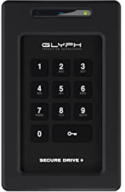 Glyph SecureDrive+ Professionelle, verschlüsselte, robuste mobile SSD mit Tastatur, 4 TB