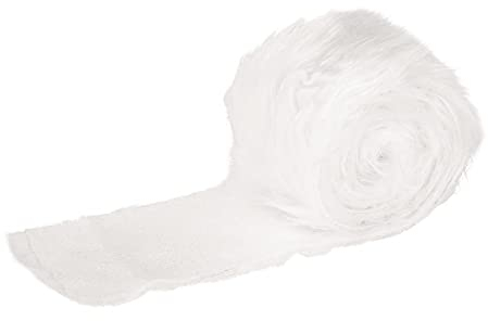 Ideen mit Herz Kunstfell-Band | Fellstoff | 6 cm breit | 2 m lang | ideal zum Basteln, Nähen, Dekorieren | Tischläufer | weiß