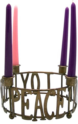 Needzo Adventskranz-Kerzenhalter mit Hoffnung, Frieden, Freude und Liebe, traditionelle Weihnachtsdekoration, 20,3 cm Durchmesser, Kerzen nicht im Lieferumfang enthalten