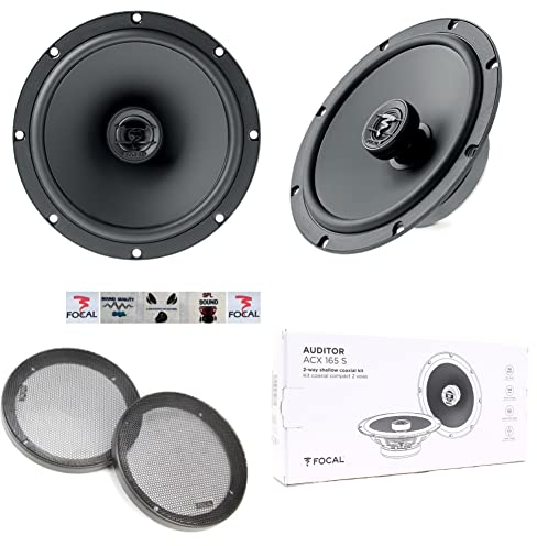KIT Set FÜR Focal Auditor ACX165S 2 Koaxiallautsprecher 2-Wege 16,5 cm 165 mm 6,5 Durchmesser 55 Watt RMS und 110 Watt Max 4 Ohm 91 dB, Paar + Gitter und 5 kostenlose Aufkleber