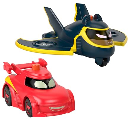 Fisher-Price Batwheels Redbird y Batwing Pack 2 Coches de Juguete con Luces, Inspirado en la Serie, +3 años (Mattel HML26)
