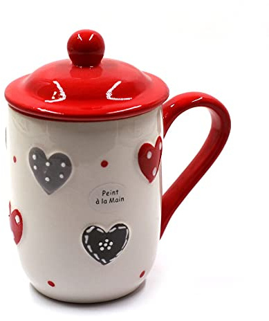 Tisanière à Motif Coeurs et pois - Rouge