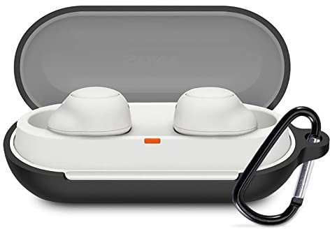 GIOPUEY Cilicone Case Compatible with Sony WF-C700N, Ultra-thin soft Cover, Slim-Fit,Anti-Fall,Not Easy to Dirty - Black