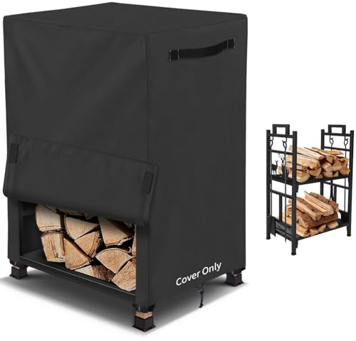 AKEfit Kaminholzregal-Abdeckung, wasserdichte Abdeckungen für Brennholz, 43,2 cm, für drinnen und draußen, Holzaufbewahrung, nur Kaminholzabdeckung, ohne Halterungen