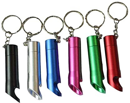 BESTonZON 6stücke Mini-led-taschenlampen-schlüsselanhänger Kompakter Schlüsselhalter Kreativer Flaschenöffner Stilvolle Schlüsseldekoration Tragbare Taschenlampe Für Männer Und
