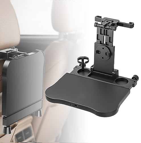 Mesa de Bandeja Para Asiento Trasero de Coche, Escritorio Plegable Estable para Bandejas de Comida para Asiento Trasero Bandeja de Viaje Ajustable Multifuncional con Soporte para Bebidas para Teléfono
