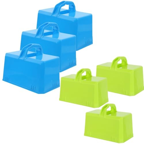 Snow Brick Maker Mold 3Pcs Set for Kids Outdoor Winter Toy and Summer Sand Play - Lightweight Plastic Brick Mold for Building Forts Castles and Snow Blocks 6.1 X 3.3 X 3.1 Inches Random Blue and Green