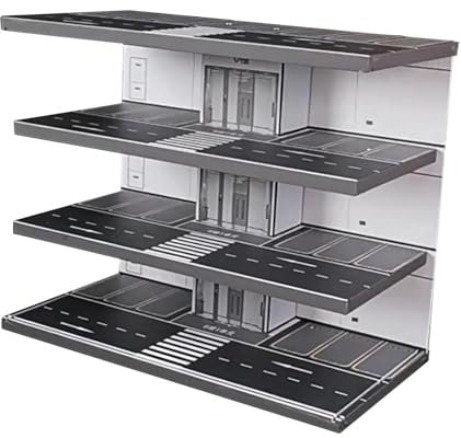 perfk 1:64 Parcheggio Collezionismo Sfondo Acrilico Pressofuso Auto Display Veicolo Garage Vetrina per Modellini di Auto Diorama Collezione