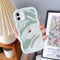 DEFBSC Hülle für iPhone 11, Transparent Streifen Wellenförmiger Rand Weich TPU Handyhülle, Niedliche Wellen Schlank Kratzfest Stoßfest Schutzhülle für iPhone 11 - Grün