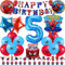 Spider Luftballon Geburtstag Deko 5 Jahre Jungen- Spider Girlande Geburtstagsdeko 5 Jahr Spider Ballon Deko 5. Geburtstag Folienballons Happy Birthday Banner Tortendeko für Kindergeburtstag Party Deko