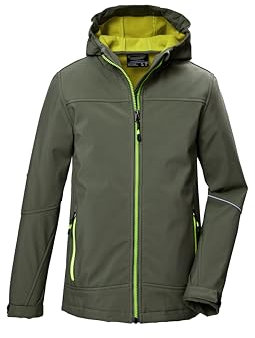 killtec Bambini e ragazzi Giacca softshell/giacca da esterno con cappuccio KOW 366 BYS SFTSHLL JCKT, moos, 128, 42161-000