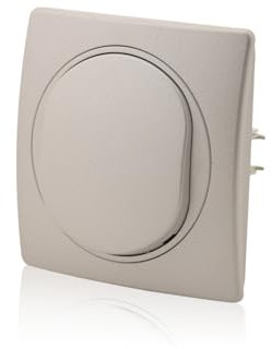 Intratec Nobilis Lichtschalter Set & 1er Rahmen, 2polig Ø 60mm ABS 10AX 250V Silber Ein/Aus Schalter 80x80mm