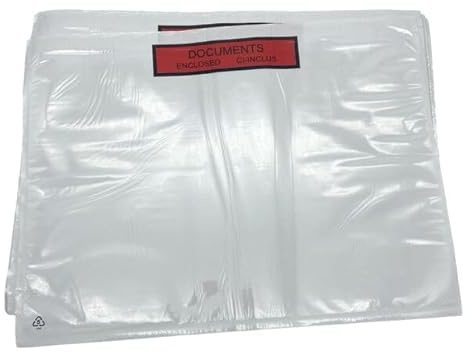 Progom – Pochettes porte-document ci-inclus adhésives – Lot de 500 pochettes (320 x 240 mm)