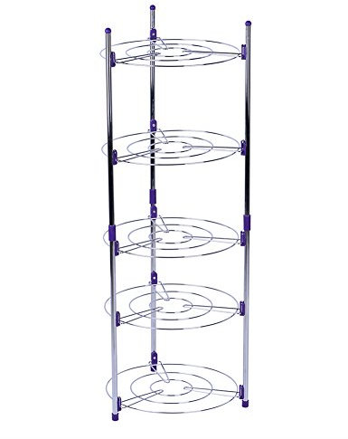 Greensen Pfannenständer Karbonstahl 5 Etagen Pfannen-Organizer-Regal Pfannentopf Küchenpfannenständer Kochtopf Topfständer Pfannenhalter für Pfannen und Deckel