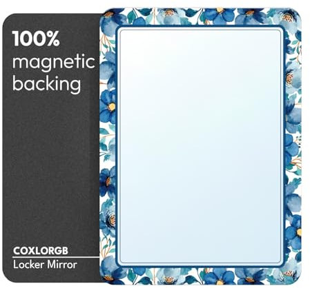 COXLORGB Spindspiegel Magnetisch für Schule und Büro, 100% starker magnetischer Spiegel für Schließfach mit erstaunlichem Design, praktisches und zuverlässiges Schließfachzubehör, 1 Packung