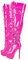 blingqueen Stivali da donna con tacco alto sopra il ginocchio, rosa., 40 EU