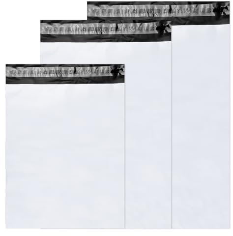 Magrimaxio 120pcs versandbeutel, versandtüten für kleidung, versandtaschen, shipping bags, verpackungsbeutel plastik, versandtasche, mit Selbstklebeverschluss, blickdicht, L/M/S mischen, 40 pcs/Größe