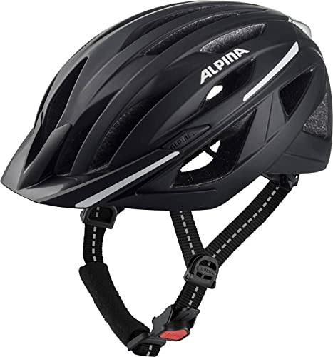 Alpina HAGA - Stoßabsorbierender, Sicherer & Optimal Anpassbarer Urban Fahrradhelm Mit Integriertem LED-Licht Für Erwachsene