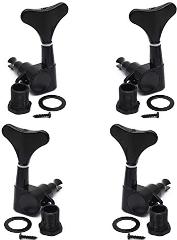 Stimmschlüssel für Bassgitarre, Schwarz, 4 Stück, für 4-saitige Instrumente (schwarz, 2L2R)