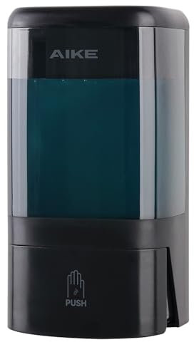 AIKE Dispenser di sapone liquido commerciale da 1200 ml, grande capacità, pompa manuale a parete con serratura e finestra trasparente, ideale per uffici, spazi industriali e bagni