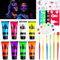 UZSUZZ Peinture Corporelle, 8 Couleurs 10 ml UV Glow tubes de peinture fluorescente Kit, Peinture pour le Visage, Palette de Maquillage Enfants, pour Halloween, Noël, Carnaval, Soirées à Thème