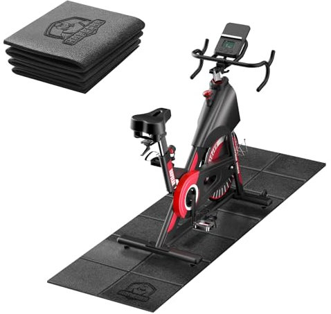 HAPBEAR Faltbare Bodenschutzmatte Für Sportgeräte Fitnessgeräte- 173cmx61cmx5 mm, Hohe Dichte PVC, Schalldämmend Fitnessmatte für Laufbänd, Ellipsentrainer, Heimtrainer, rollentrainer HBEM10