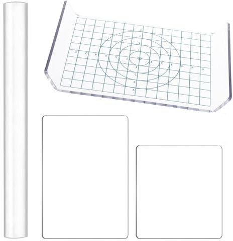 YTSMFL 4 Stück Acrylplatten Set Massiver Acryl Ton Roller Transparentem Acrylstab DIY Acrylic Clay Roller Polymer Clay Tools für Ton Formen Modellieren Bildhauerei