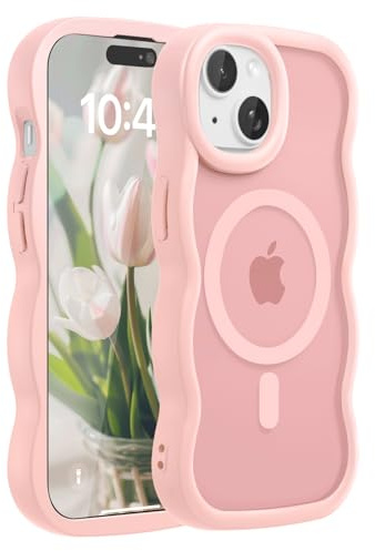 Amzfield Magnetische Handyhülle für iPhone 14 Plus /15 Plus, Matt, Rosa