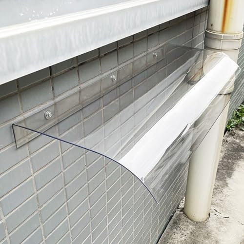 Tettuccio per porta esterna, 60 x 600 cm, trasparente, in policarbonato, per porte e finestre (dimensioni: 40 x 40 cm)