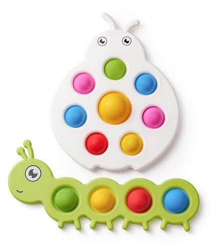 Felly Jouet Fidget Push and Pop Bubble pour Bébés 10 Mois et Plus, Sensorielle pour Anti-Stress & Soulagement de L'anxiété, Cadeau d'anniversaire Fête Noël pour Enfants Tout-Petits Garçons Filles