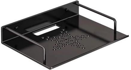 AsrMyjcx Wall Mount Shelf Hanging Shelf Multifunctional Floating Shelves Stand Wall Support for DVD Player Office, Black, 33.5x21cm