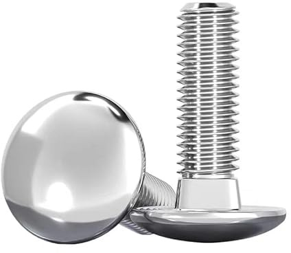 Vite a testa cilindrica, M8 x 90 mm, in acciaio inox V2A VA A2, DIN 603/ISO 8677, testa tonda piatta con quadro quadrato, filettatura totale, 2 pezzi (DK: 16,2 mm)