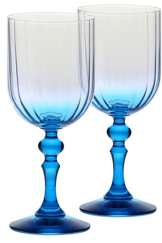 Krosno Weingläser 2er Set, 300 ml, Türkis, Bubble Celebration Moments | Gläser Set, Bleifreies Kristall Weinglas für Aperol Spritz, Cocktails, Roséwein und Getränkekreationen, Spülmaschinenfest