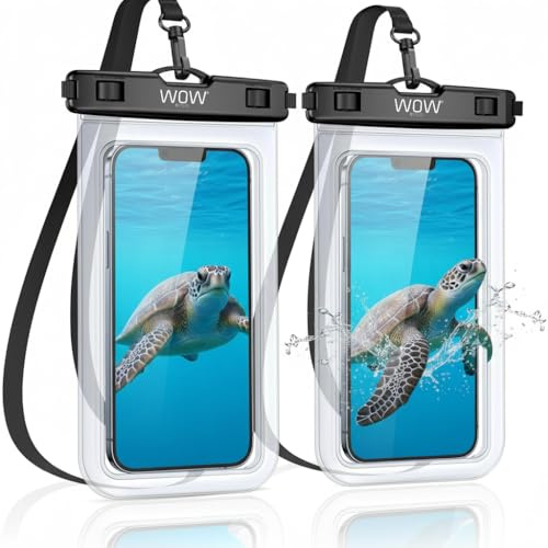 Waterproof Phone Pouch 2 Pack, 7 inch IPX8 Waterproof Phone Case for Swimming Travel Beach Trip Snorkelling Kayaking, Underwater Case for iPhone 17 Air 16 15 Pro Max Samsung S25 S24 S23 Ultra