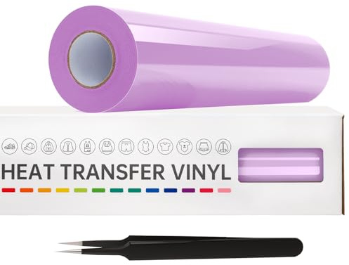 VinylRus Heat Transfer Vinyl-12” x 20ft Lilac Iron on Vinyl Roll for Shirts, HTV Vinyl for Silhouette Cameo,Easy to Cut & Weed