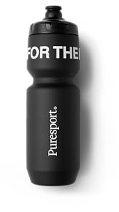 Puresport Sports Bottle, Matte Black 720ml Leak-Proof Water Bottle | BPA-free reusable bottle, secure leak-proof lid, wide neck opening for ice, ergonomic design, fits car & gym bag holders
