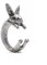 Serebra Jewelry Hasen Kaninchen Ring mit Silber-, Bronze-, Schwarztönung Größenverstellbar Damen (Silber)