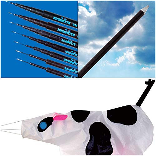 Brookite Festival flag pole kit with Cow Windsock, 6m Pole and Ground Stake