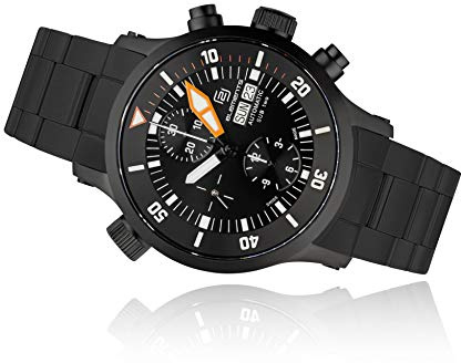 2 elements SUB Two Automatik Chronograph (ETA 7750) mit Stahlband - Schwarze PVD Beschichtung
