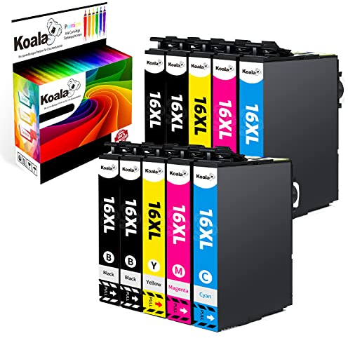 Koala 10er-Pack Druckerpatronen Kompatible für 16 XL 16XL T1631 T1632 T1633 T1634 für Workforce WF-2010 WF-2510 WF-2520 WF-2530 WF-2540 WF-2630 WF-2650 WF-2660 WF-2750 Drucker (4BK/2C/2M/2Y)