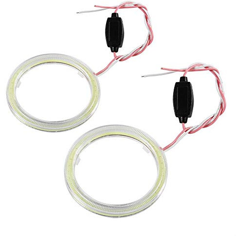 Reminnbor Faros Angel Eyes, 2 Piezas de Anillos Automáticos de Halo Angel Eye COB Chips Garo DRL LED para Motocicleta(70mm)