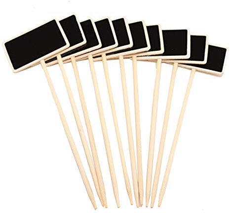 10er Mini Holz Deko Tafel Set Klein Kreidetafeln Memotafeln Langer Griff für Preisschilder Namensschilder Blumenstrauß Topfpflanzen Vintage Deko Etikett Zeichen Hochzeit Partys Garten