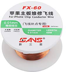 Lötdraht, 0,01 mm, 50 m, für Telefon-Motherboard, Lötdraht, Chipleiter, Kupferdraht für iPhone, Logikboard, Fingerabdruck-Reparaturwerkzeuge