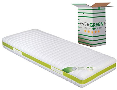 EVERGREENWEB - Fodera per Materasso una Piazza e Mezzo 120x200 alto 21-23 cm, Rivestimento Bianco Sfoderabile con Cerniera, Coprimaterasso con Imbottitura Anallergica Traspirante, Cover Lavabile JOLLY