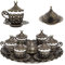 Alisveristime 27-teiliges türkisch-griechisch-arabischer Kaffee-Espressotassen-Set (Gelincik) (Antik-grün)